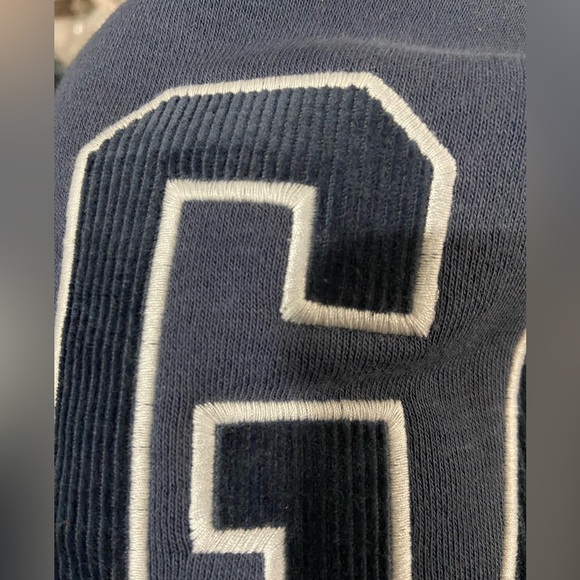 Gap Women’s Corduroy Logo Navy Fleece Crewneck Top Sz: S - Picture 8 of 9